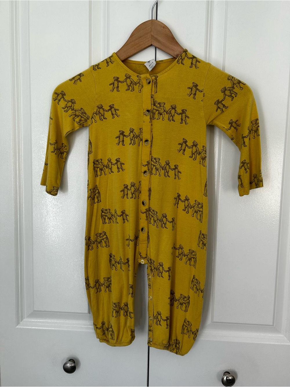 Kate Quinn 18-24 month bamboo golden bear coverall teddy bear